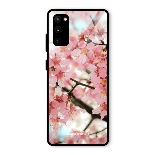 Peach Floral Glass Back Case for Galaxy S20 FE