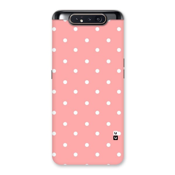 Peach Polka Pattern Back Case for Galaxy A80
