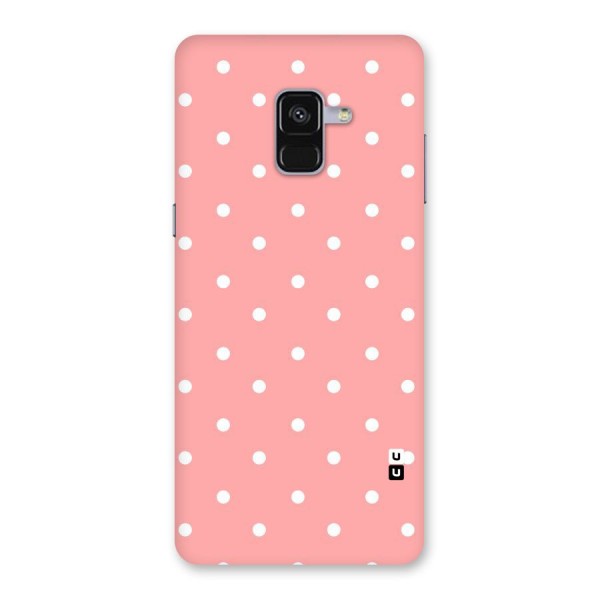 Peach Polka Pattern Back Case for Galaxy A8 Plus