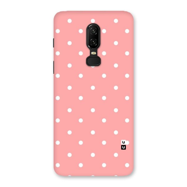 Peach Polka Pattern Back Case for OnePlus 6
