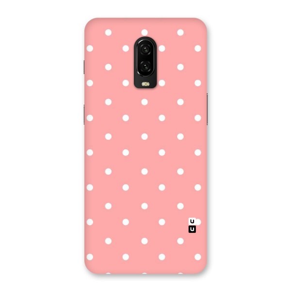 Peach Polka Pattern Back Case for OnePlus 6T