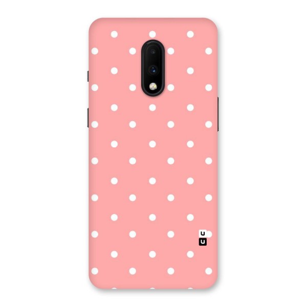 Peach Polka Pattern Back Case for OnePlus 7