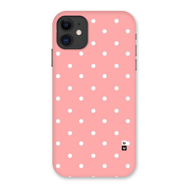 Peach Polka Pattern Back Case for iPhone 11