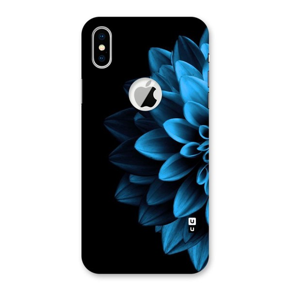 Petals In Blue Back Case for iPhone XS Logo Cut