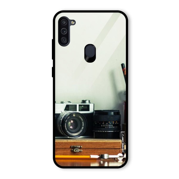 Photographer Desk Glass Back Case for Galaxy M11