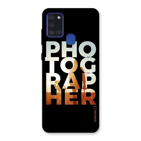 Photographer Typography Back Case for Galaxy A21s