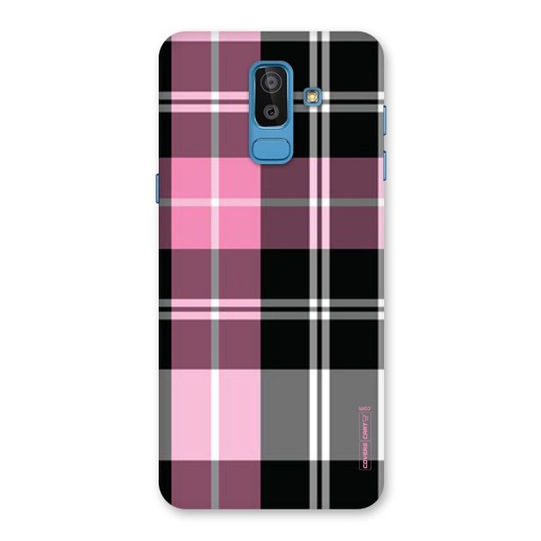 Pink Black Check Back Case for Galaxy J8