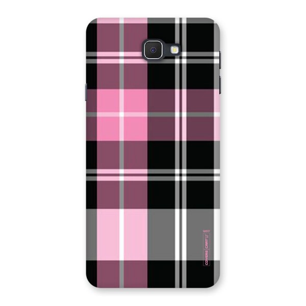 Pink Black Check Back Case for Galaxy On7 2016