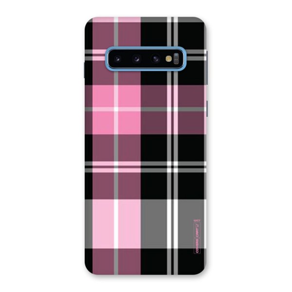 Pink Black Check Back Case for Galaxy S10