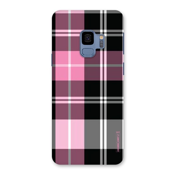 Pink Black Check Back Case for Galaxy S9