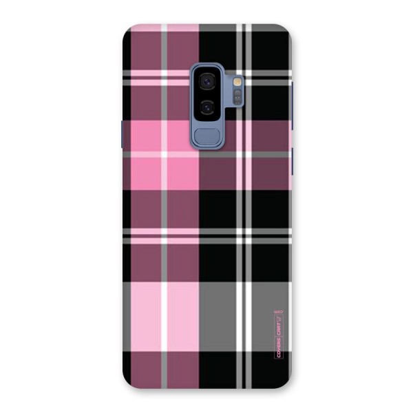 Pink Black Check Back Case for Galaxy S9 Plus