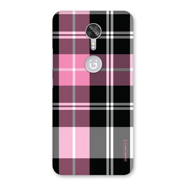 Pink Black Check Back Case for Gionee A1