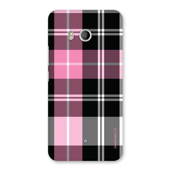 Pink Black Check Back Case for HTC U11