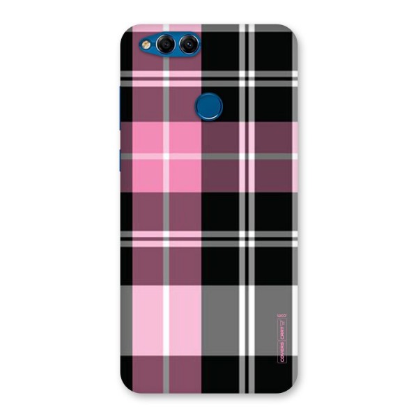 Pink Black Check Back Case for Honor 7X