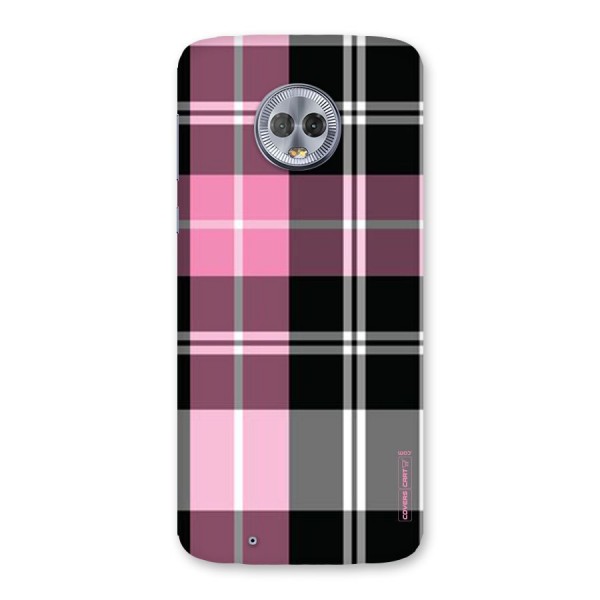 Pink Black Check Back Case for Moto G6