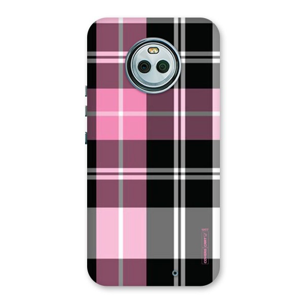 Pink Black Check Back Case for Moto X4