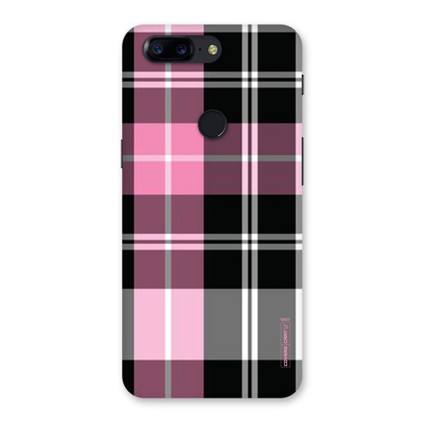 Pink Black Check Back Case for OnePlus 5T