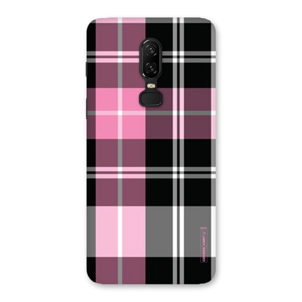 Pink Black Check Back Case for OnePlus 6
