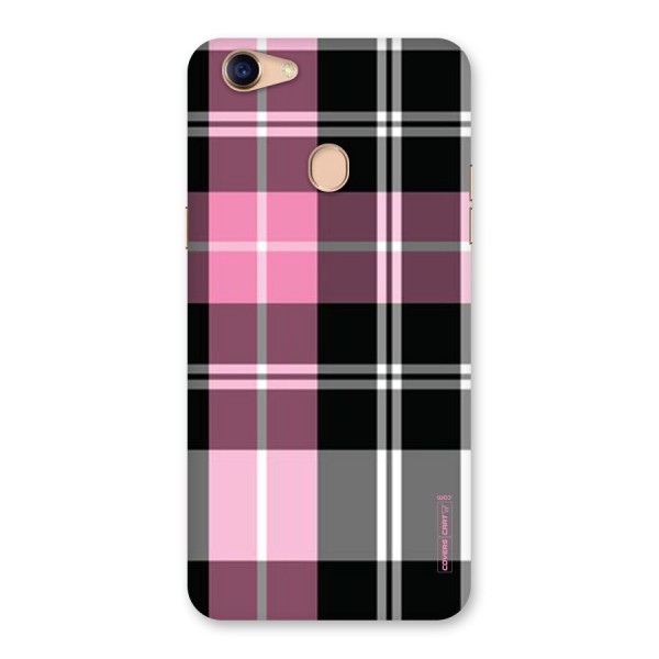 Pink Black Check Back Case for Oppo F5 Youth
