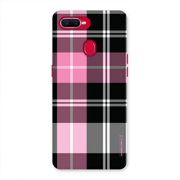 Pink Black Check Back Case for Oppo F9 Pro