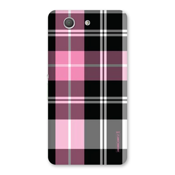 Pink Black Check Back Case for Xperia Z3 Compact