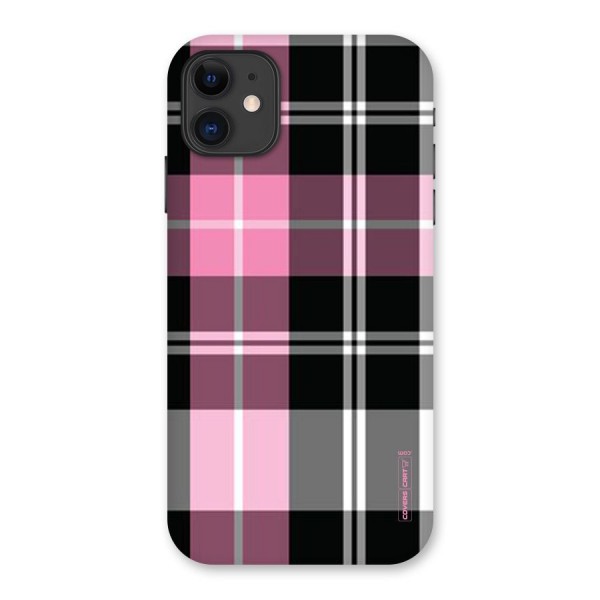 Pink Black Check Back Case for iPhone 11