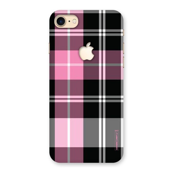 Pink Black Check Back Case for iPhone 7 Apple Cut