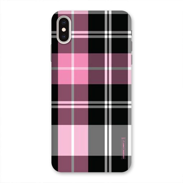 Pink Black Check Back Case for iPhone XS Max