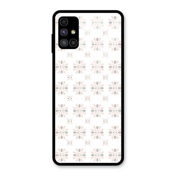 Pink Floral Pattern Glass Back Case for Galaxy M51