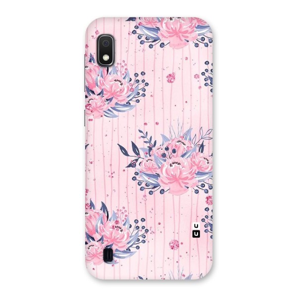 Pink Floral and Stripes Back Case for Galaxy A10