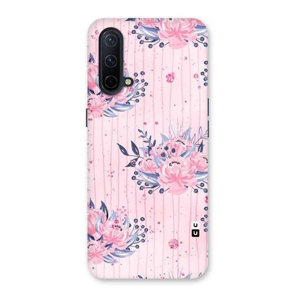 Pink Floral and Stripes Back Case for OnePlus Nord CE 5G