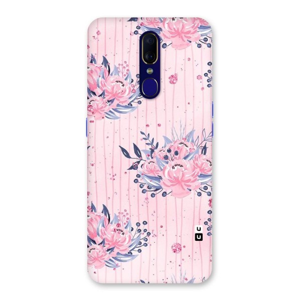 Pink Floral and Stripes Back Case for Oppo F11