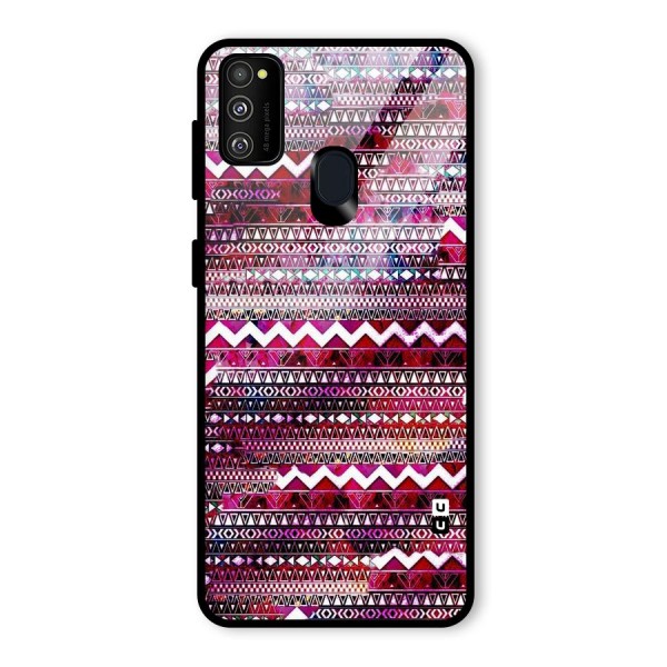 Pink Indie Pattern Glass Back Case for Galaxy M21