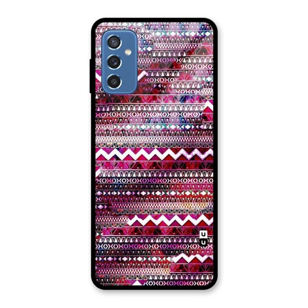 Pink Indie Pattern Glass Back Case for Galaxy M52 5G