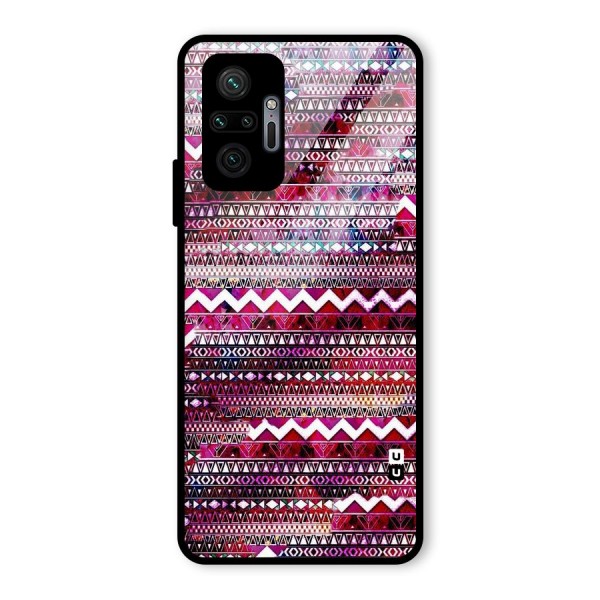 Pink Indie Pattern Glass Back Case for Redmi Note 10 Pro Max