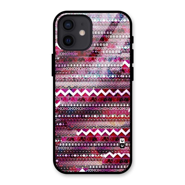 Pink Indie Pattern Glass Back Case for iPhone 12