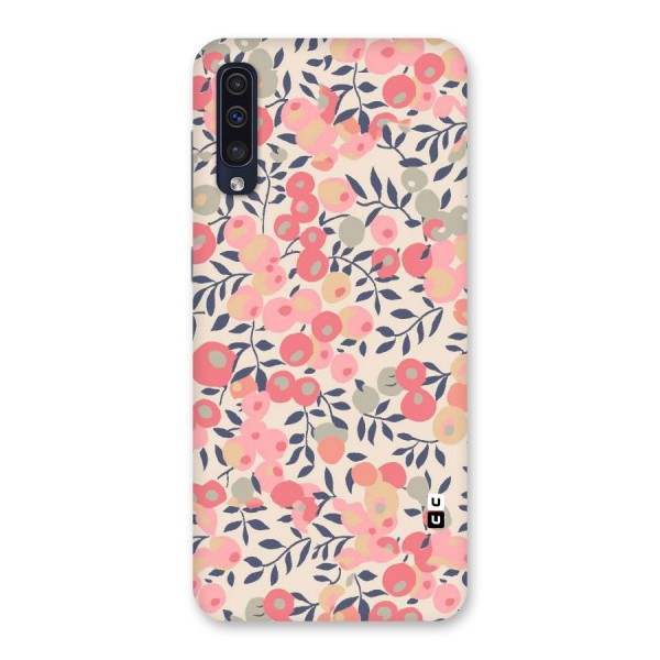 Pink Leaf Pattern Back Case for Galaxy A50