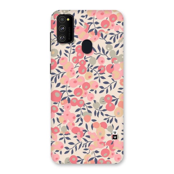 Pink Leaf Pattern Back Case for Galaxy M21