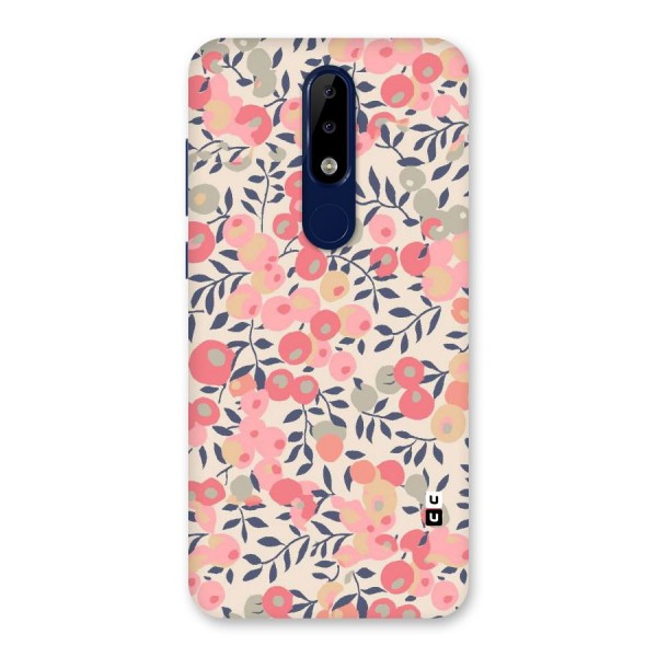 Pink Leaf Pattern Back Case for Nokia 5.1 Plus