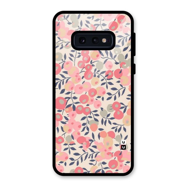 Pink Leaf Pattern Glass Back Case for Galaxy S10e