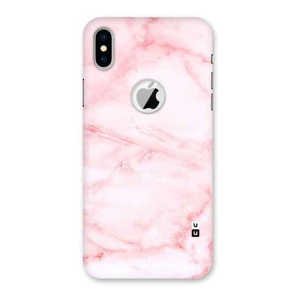 Pink Marble Print Back Case for iPhone X Logo Cut