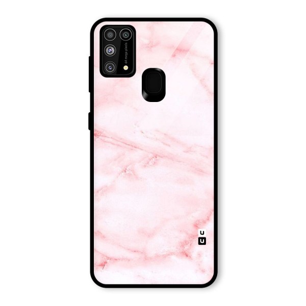 Pink Marble Print Glass Back Case for Galaxy M31