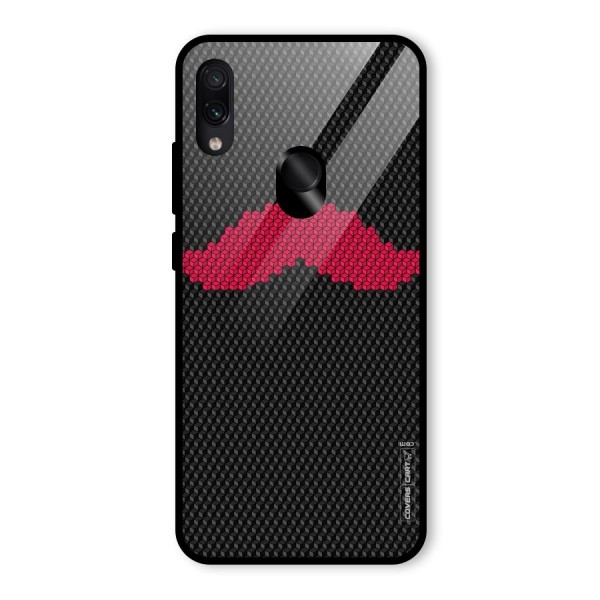 Pink Moustache Glass Back Case for Redmi Note 7 Pro