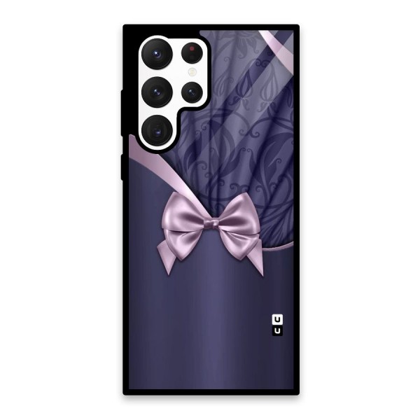 Pink Ribbon Glass Back Case for Galaxy S22 Ultra 5G