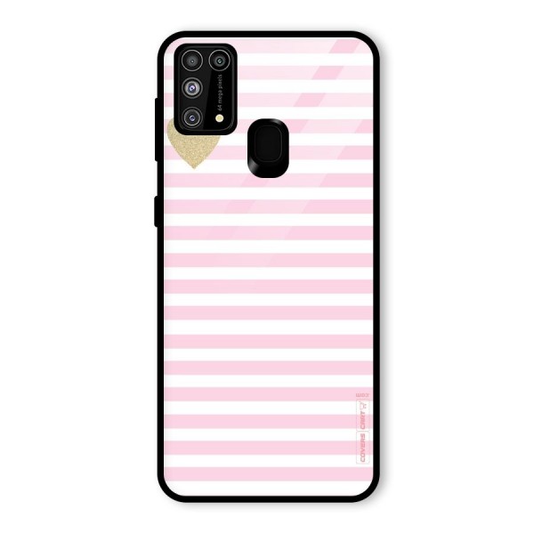 Pink Stripes Glass Back Case for Galaxy M31