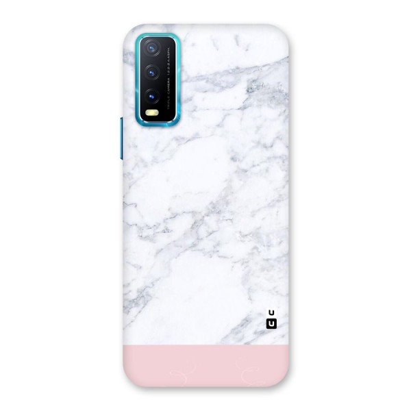 Pink White Merge Marble Back Case for Vivo Y20i