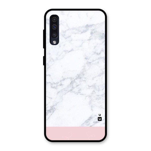 Pink White Merge Marble Glass Back Case for Galaxy A50