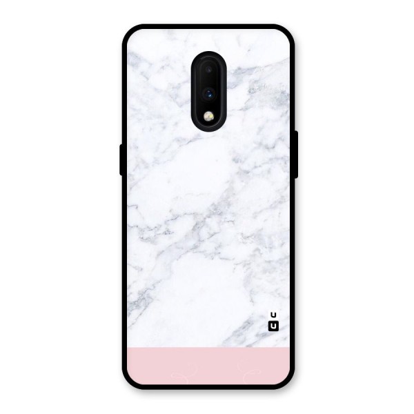 Pink White Merge Marble Glass Back Case for OnePlus 7