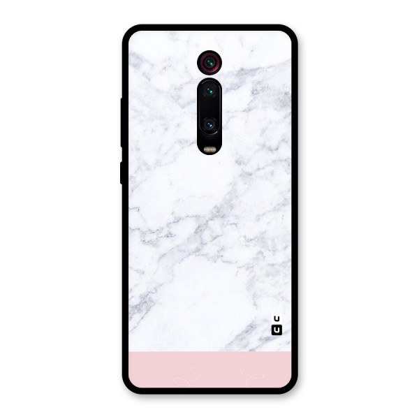 Pink White Merge Marble Glass Back Case for Redmi K20 Pro