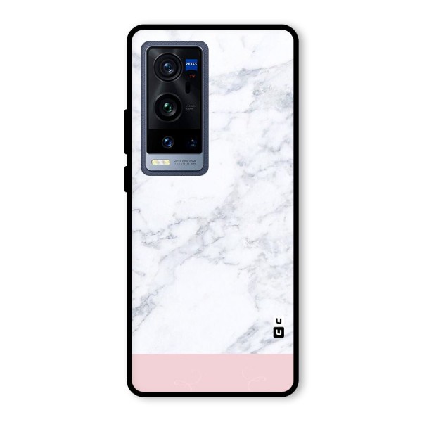 Pink White Merge Marble Glass Back Case for Vivo X60 Pro Plus